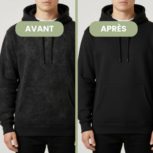 Avant après nettoyage vêtement